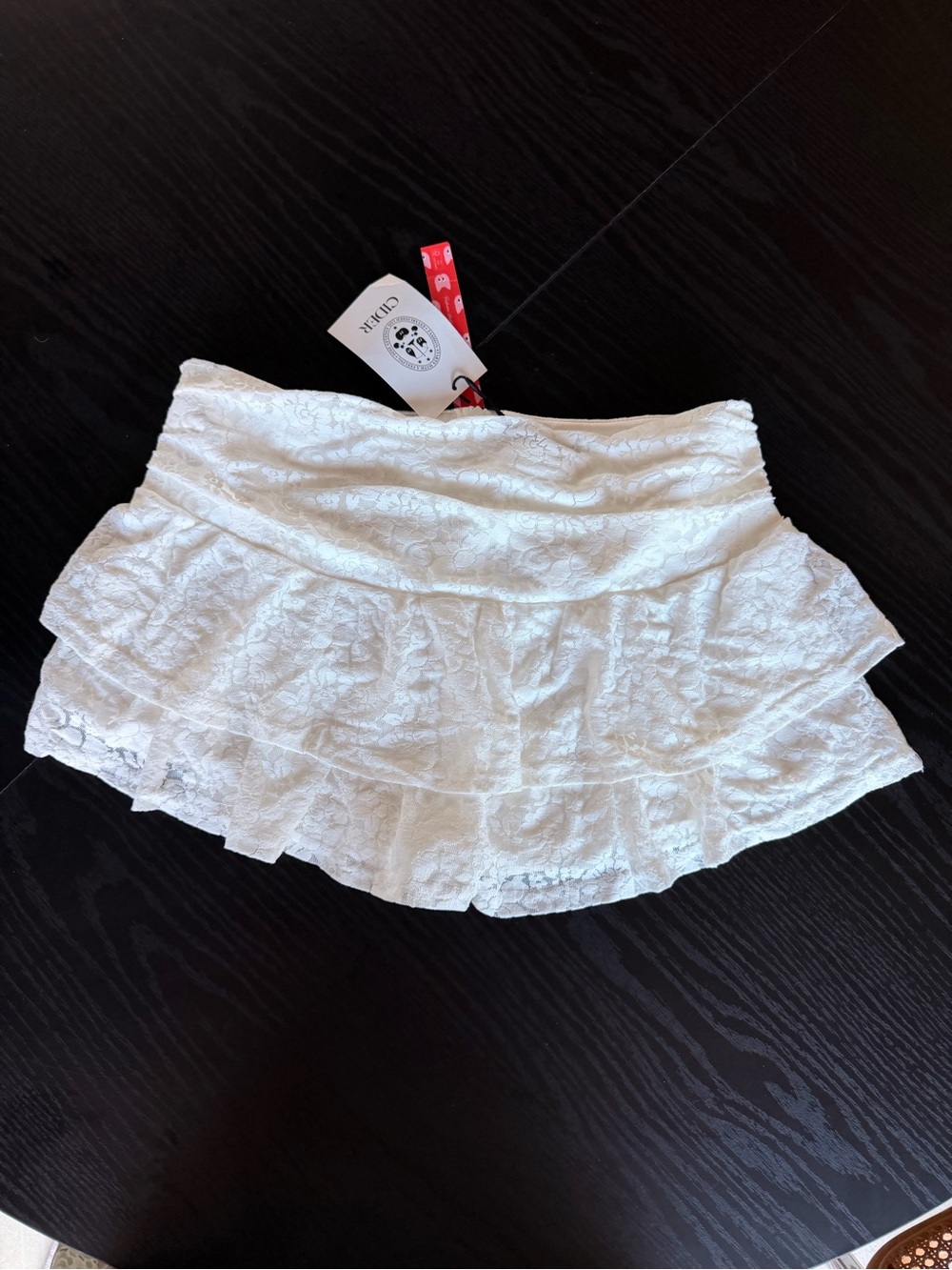 Cider Cream Lace Mini Skirt